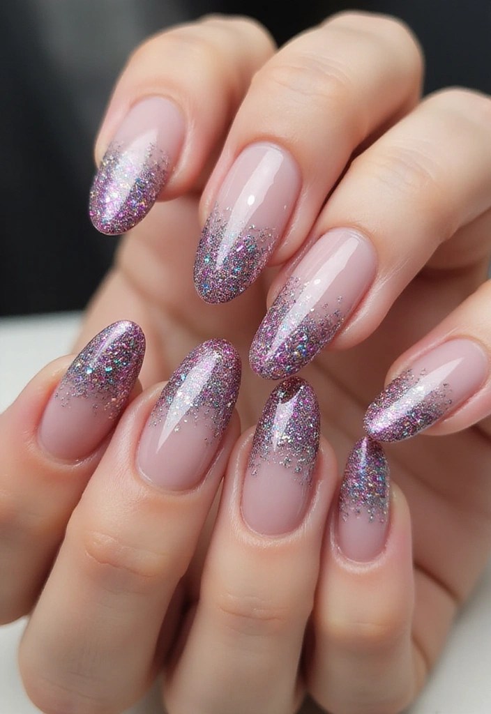 7 Almond Nail Art Ideas You’ll Love 💅 | Trendy & Easy Designs for 2025 - 4. Glitter Ombre