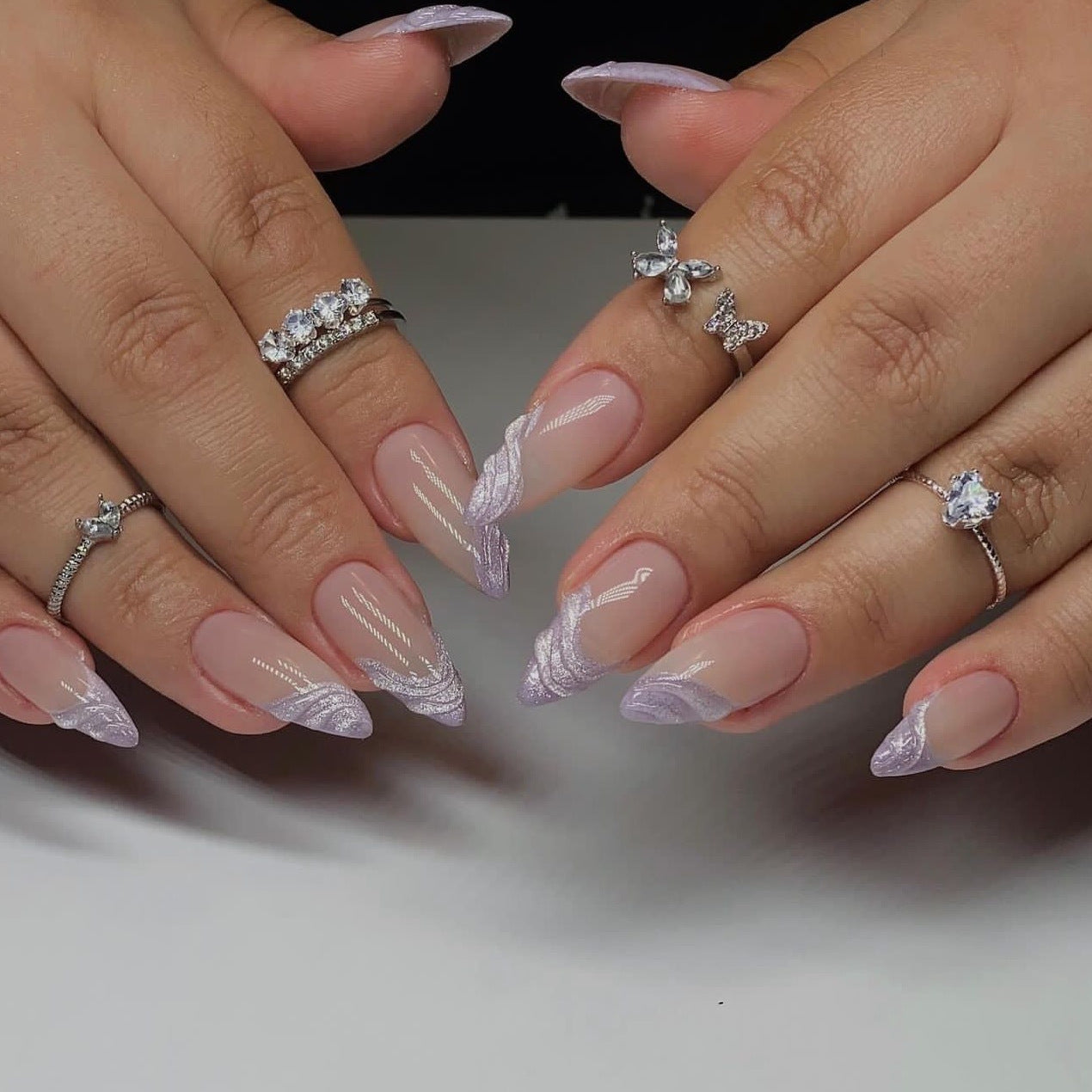 7 French Manicure Reinventions for Almond Nails This Summer 💫 - 5. Lace Elegance