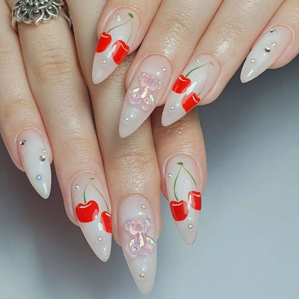 8 Easy Summer Nail Art Ideas for Almond & Stiletto Shapes 💥 - 5. Fruit-Inspired Fun