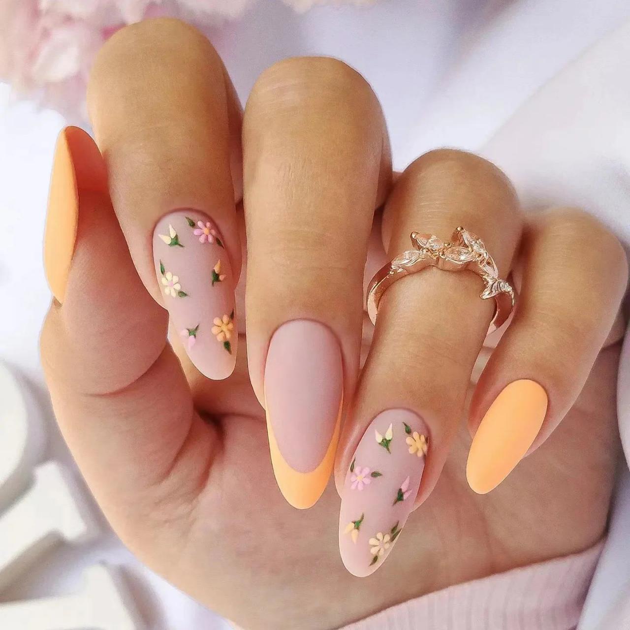 8 Peachy Summer Nail Ideas for Almond Shapes 🍑 - 6. Minimalist Peach Gloss