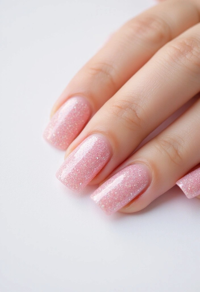 8 Pink Nails with Glitter That Are Sweet, Sparkly & Total Eye Candy! - 4. Sparkly Pink French Manicure