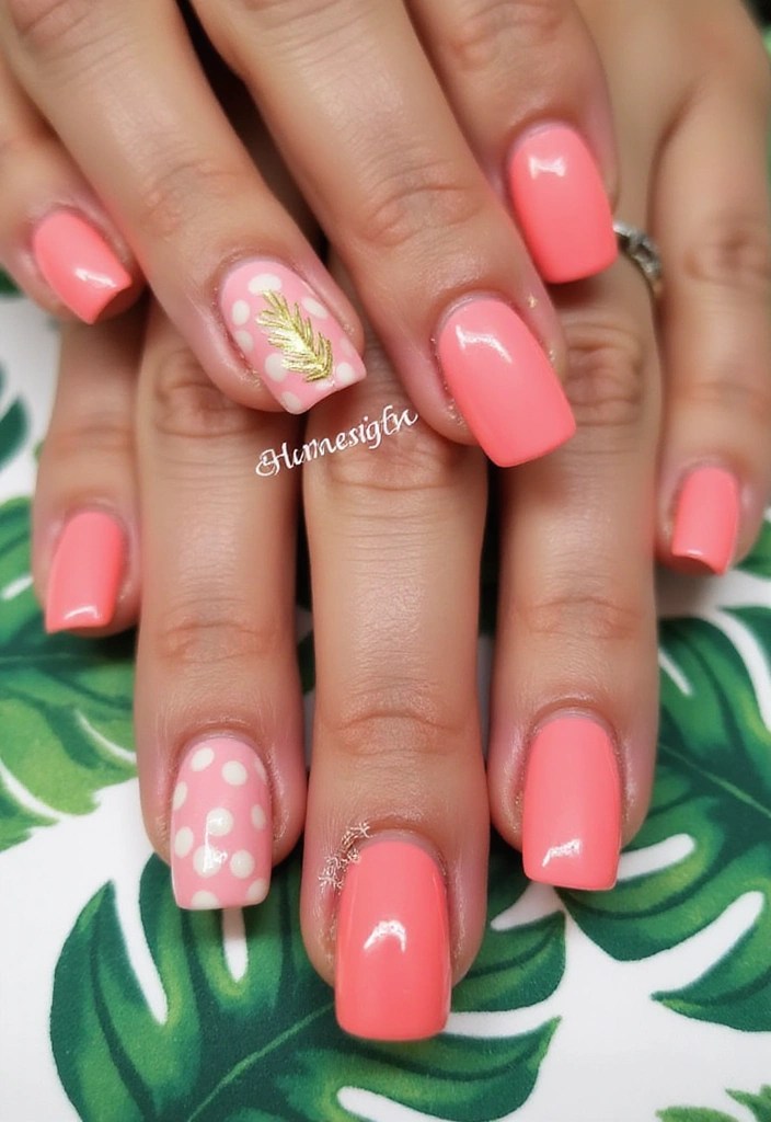 9 Short Pastel Nails That Are Perfect for Everyday Aesthetic Girls - 7. Coral Dream
