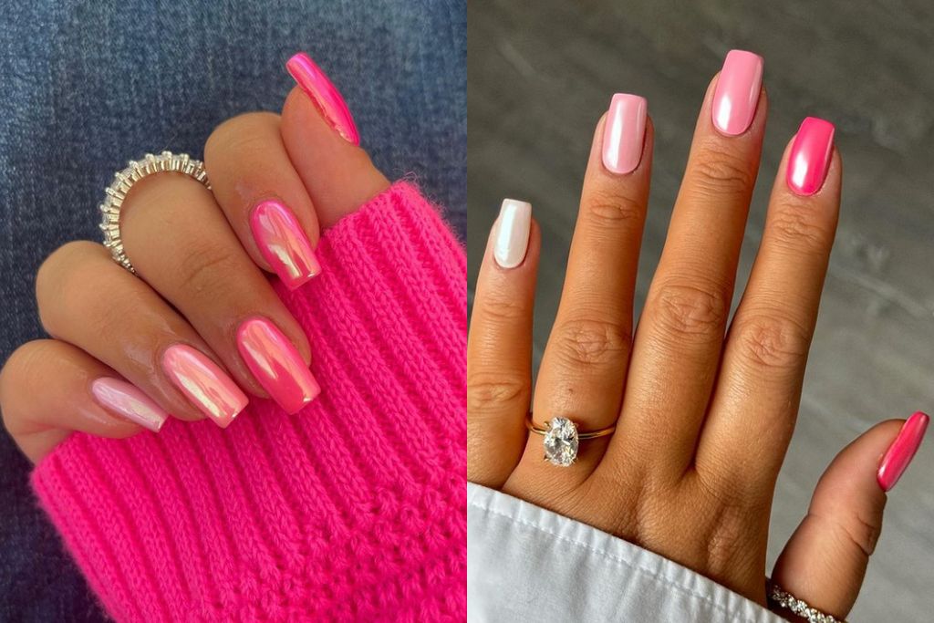 9 Stunning Summer Nails with Chrome & Pink That'll Have Everyone Asking Where You Got Them! - 2. Bold Ombre Glam