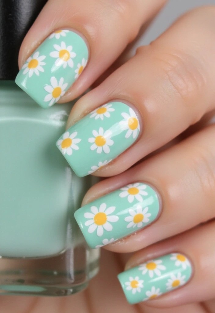 Floral Nail Art for Summer: 4 Simple Looks! - 1. Dainty Daisy Dreams