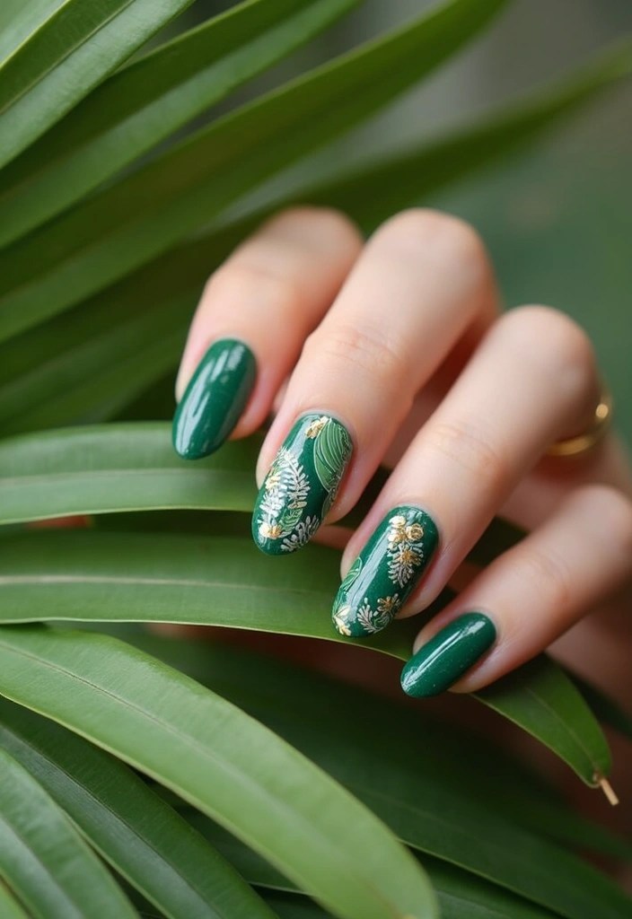 July Nail Inspo: 6 BIAB Designs That Look Like Natural Glam 🌷 - 3. Tropical Vibes with Leafy Prints