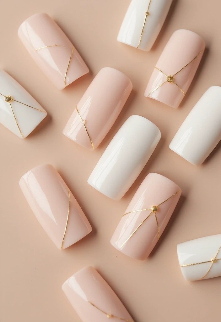 Soft Nude to Glossy Top Coat Mani: 4 Designs You’ll Love! - 2. Minimalist Line Art